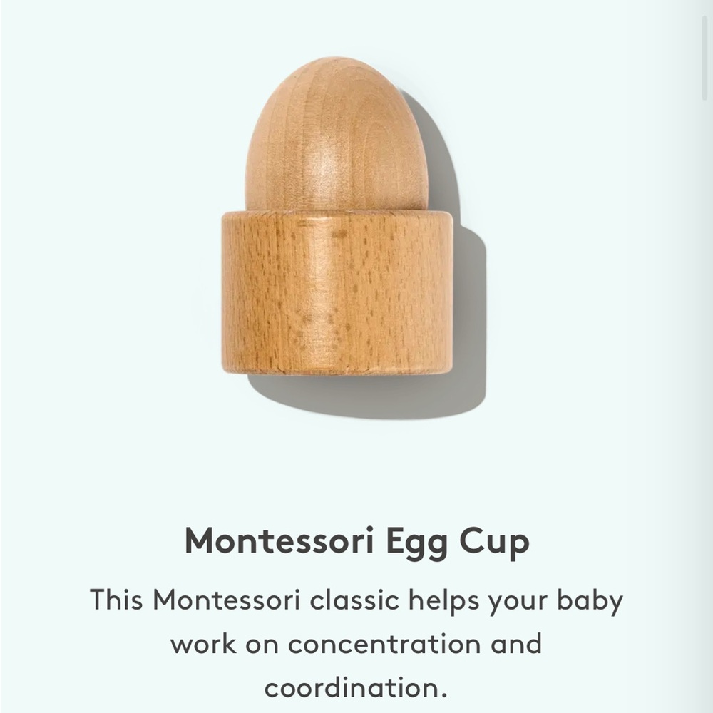 Lovevery Natural Wood Montessori Egg Cup from The Explorer 9-10 Month Play Kit